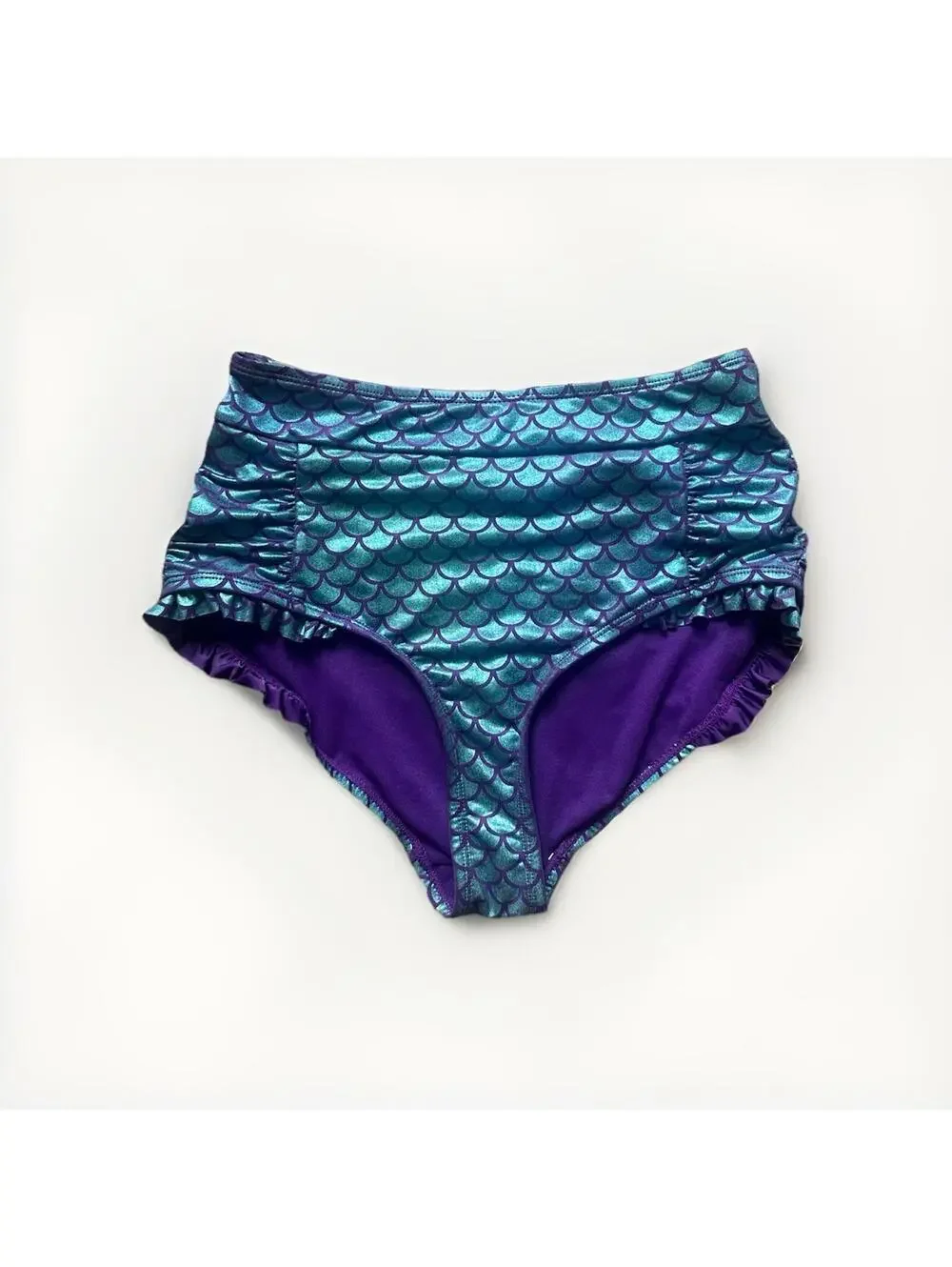 Disney The Little Mermaid Scale High-Waisted Swim Bottoms Hot Topic XS
